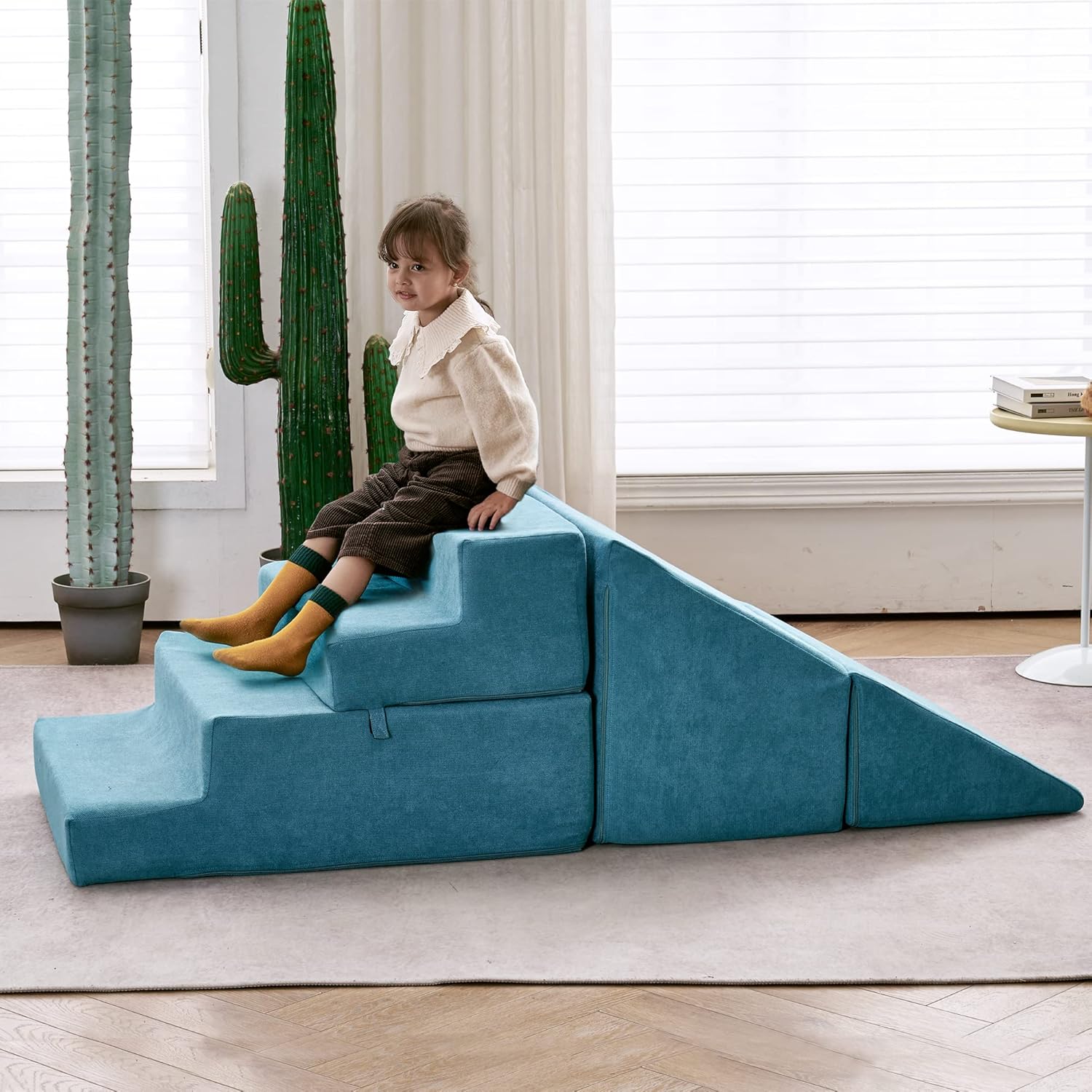 Safe Soft Foam Climbing Blocks with Slide Stairs