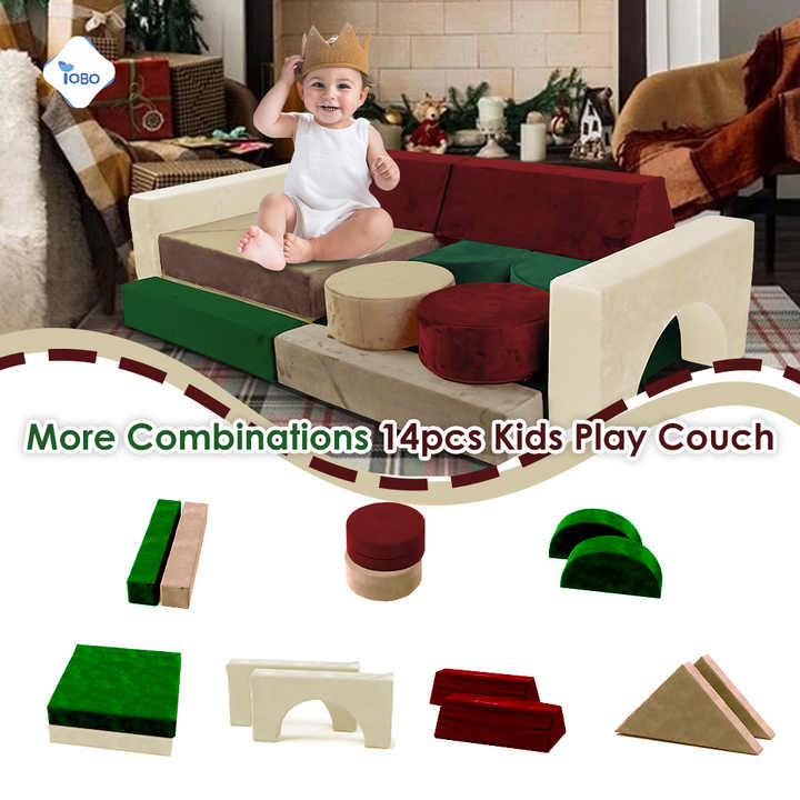 14pcs Kids Compressible Foam Play Blocks for Christmas Gifts