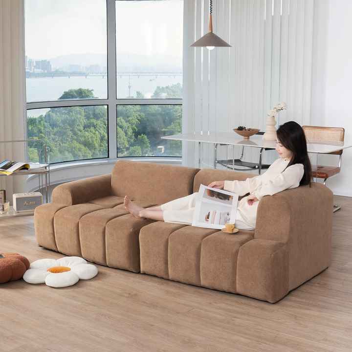 Living Room Full Foam Vacuum Compression Sofa Couch