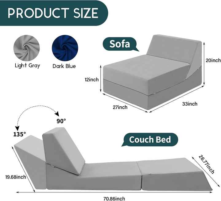3-IN-1 Foldable Compressed Floor Sofa & Mattress