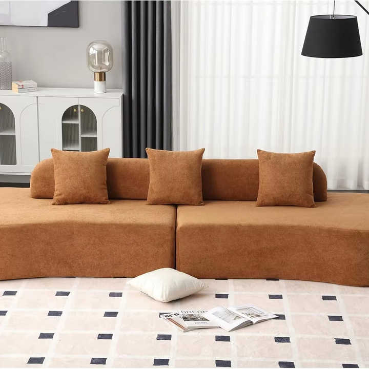 Curved Sectional Couch For Living Room Apartment Bedroom
