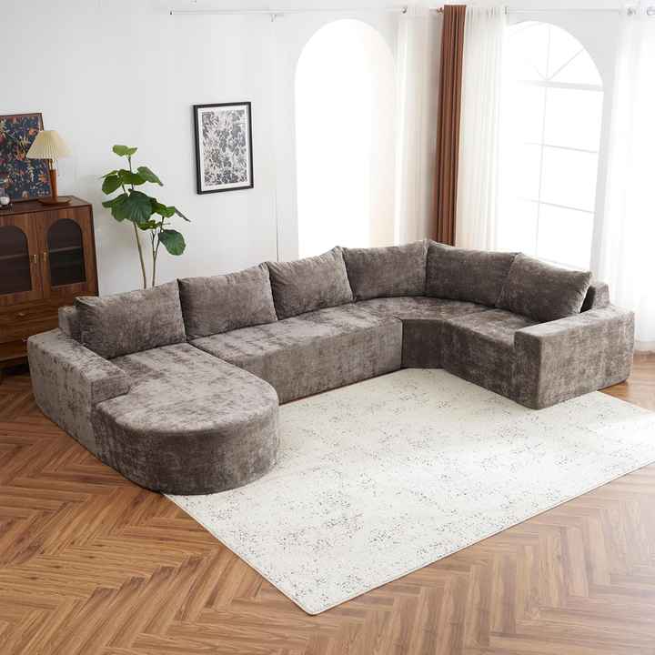 141.7 inch U-shape Modular Combination Compression Sofa