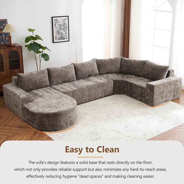 141.7 inch U-shape Modular Combination Compression Sofa