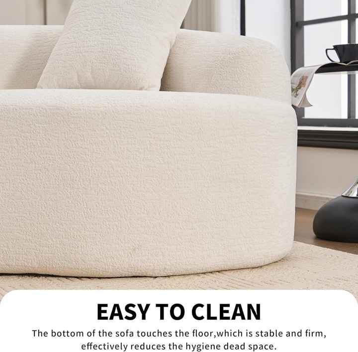 110" Curved Modern Minimalist Sofa Couch Set
