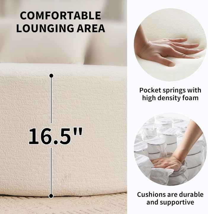 110" Curved Modern Minimalist Sofa Couch Set