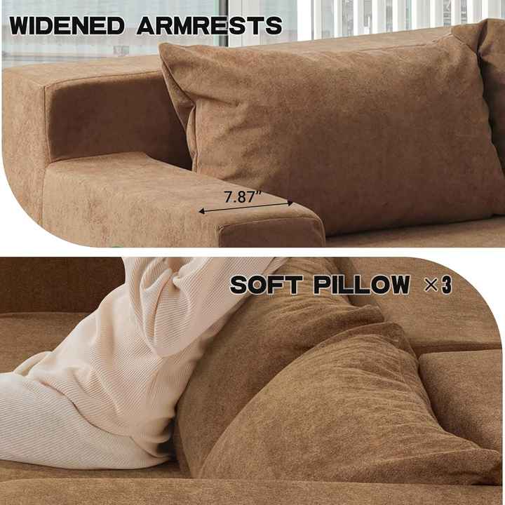 L Shaped Modular Sectional Compressible Sofa Set