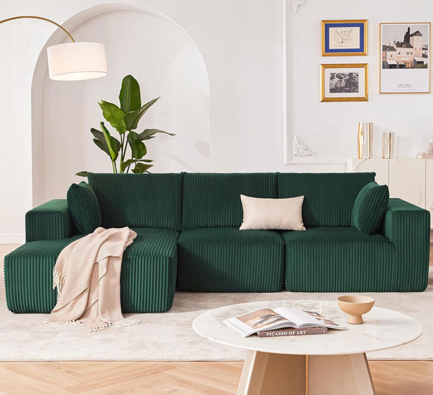 108" Vacuum Compression Sofa Set for Living Room