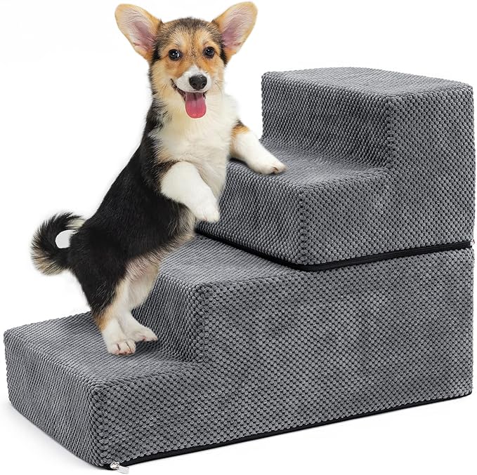 4-Step Compressible Foam Pets Steps For Dogs and Smaller Elder Pets