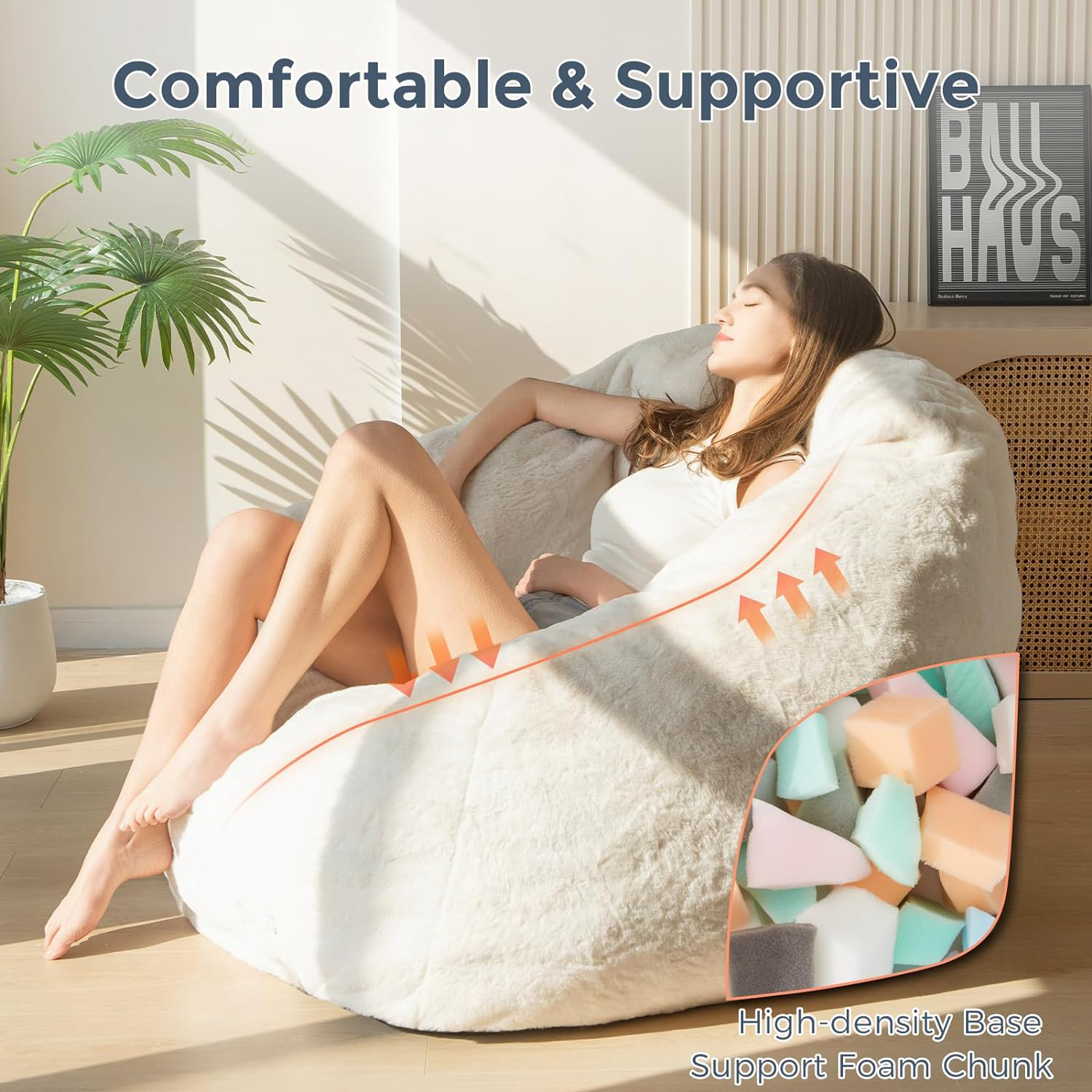 Compressed Lazy Lounger Bean Bag Chair