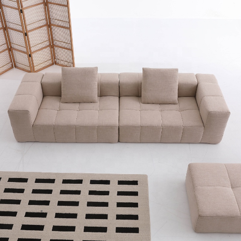 Compression Sofa Small Flat Three Straight Butter Tofu Block Sofa