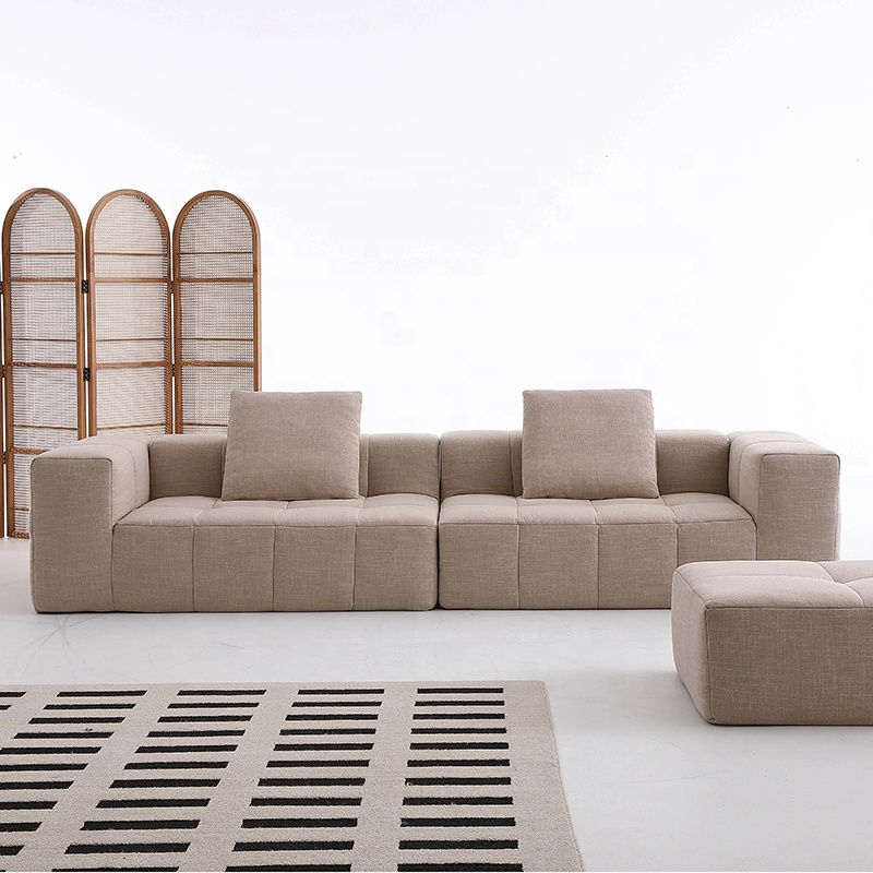 Compression Sofa Small Flat Three Straight Butter Tofu Block Sofa