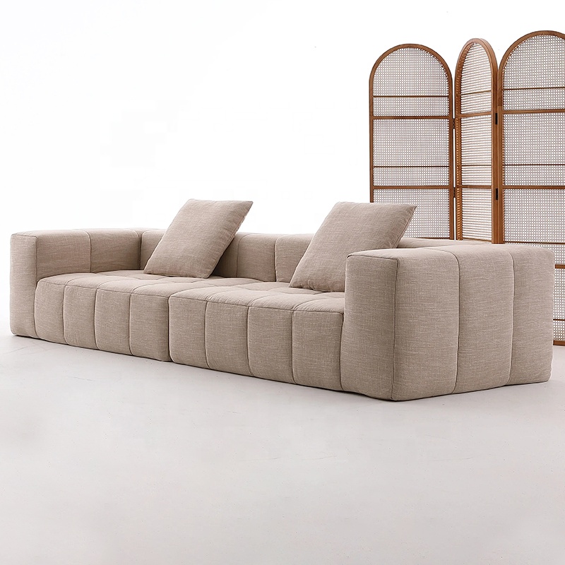 Compression Sofa Small Flat Three Straight Butter Tofu Block Sofa