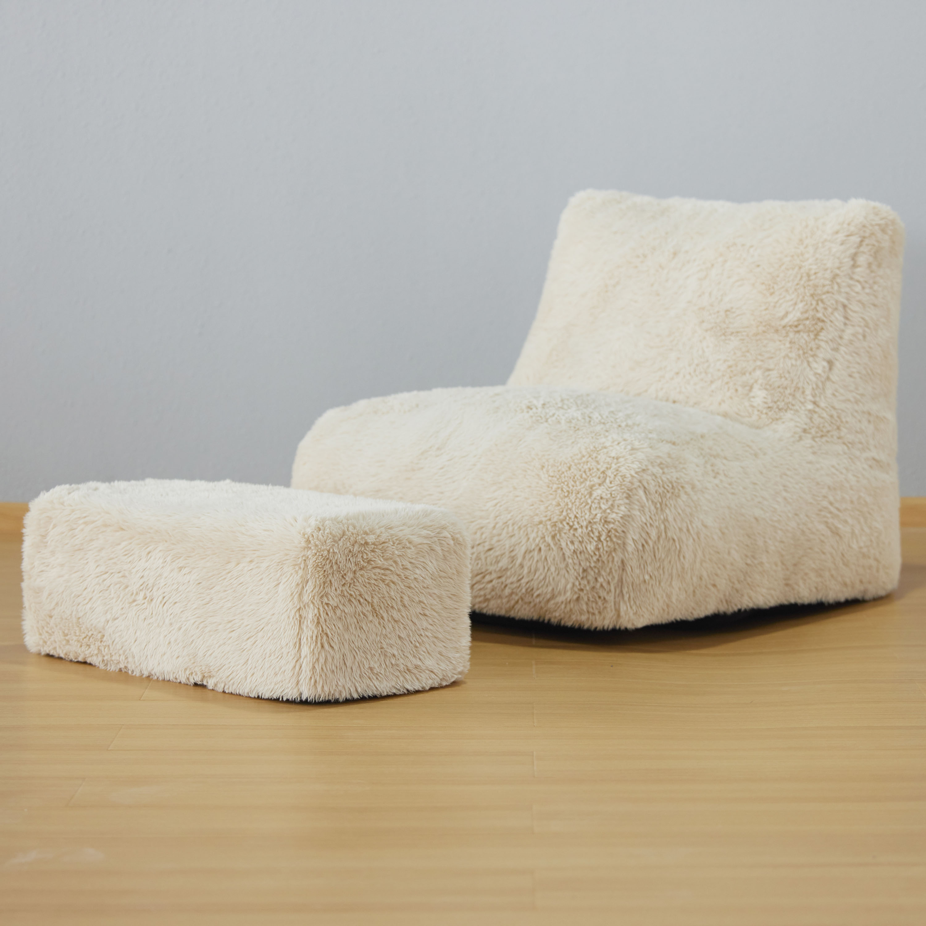 Compressed Foam Bean Bag Chairs Home Furniture Lounger Sofa Bed with Footrest