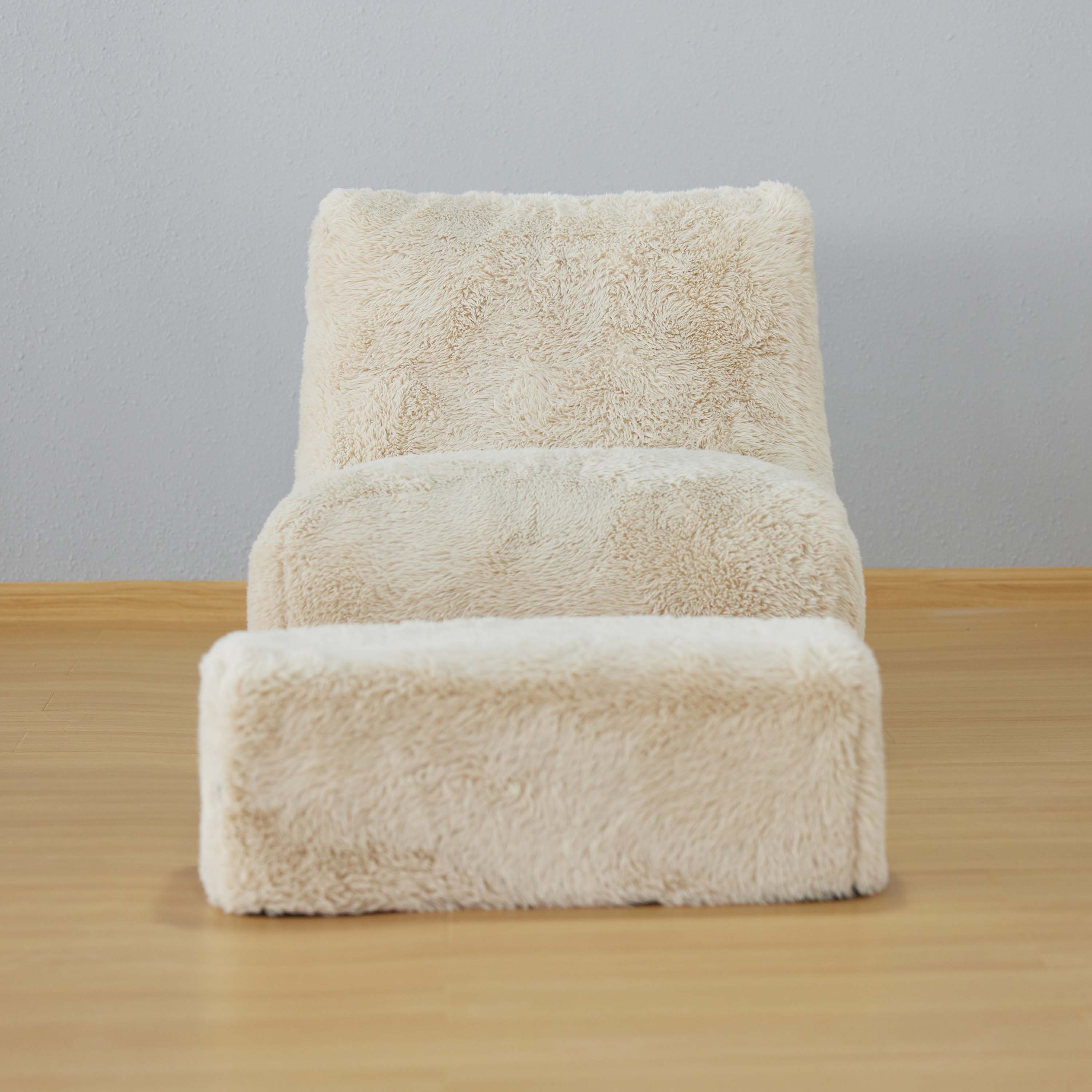 Compressed Foam Bean Bag Chairs Home Furniture Lounger Sofa Bed with Footrest