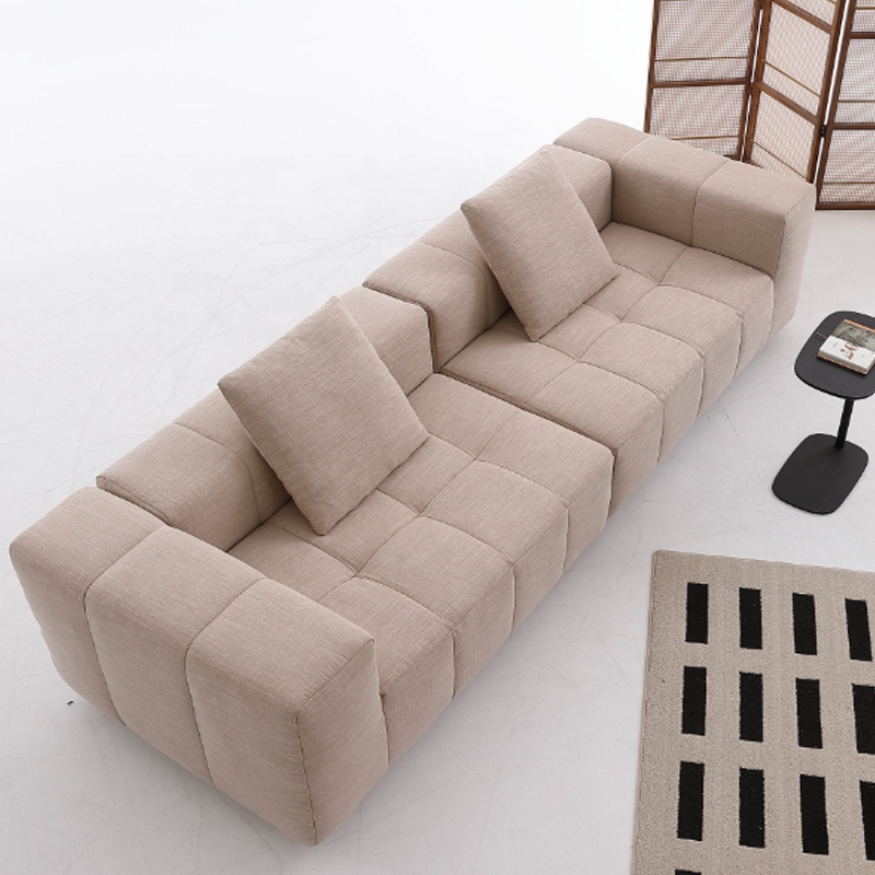 Compression Sofa Small Flat Three Straight Butter Tofu Block Sofa