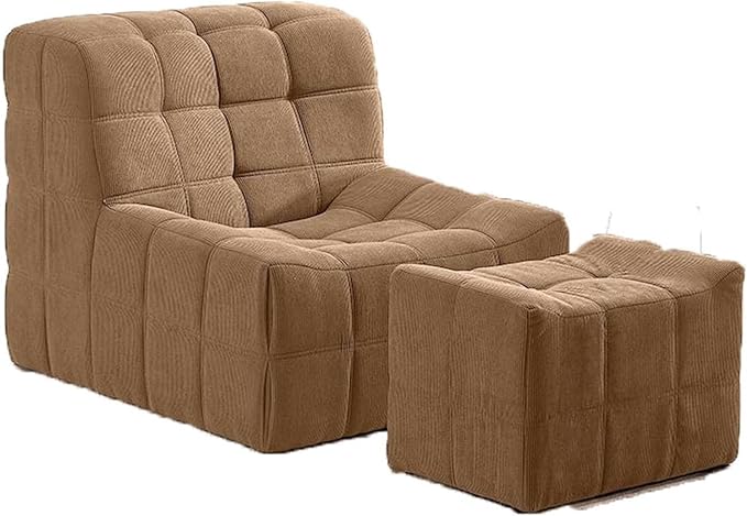 Waffle Square Single Lazy Sofa With Compressed Foam