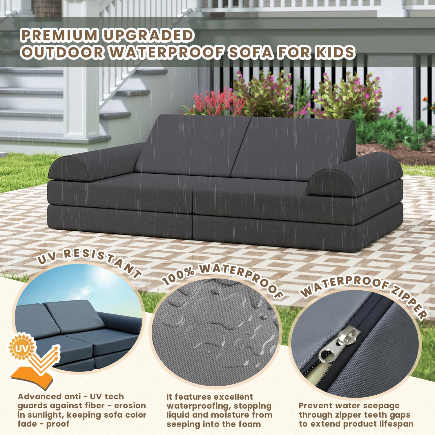 Outdoor Waterproof Kids Modular Sectional Sofa