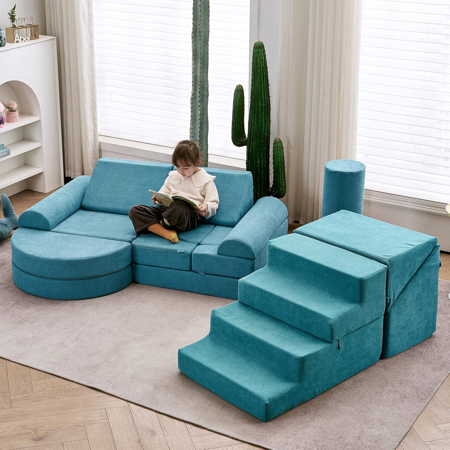 Safe Soft Foam Climbing Blocks with Slide Stairs