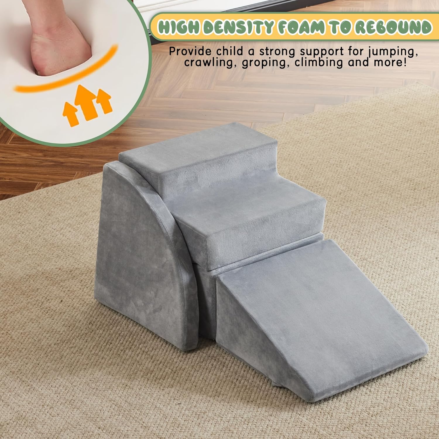 Soft Play Equipment Soft Velvet Foam Climbing Blocks