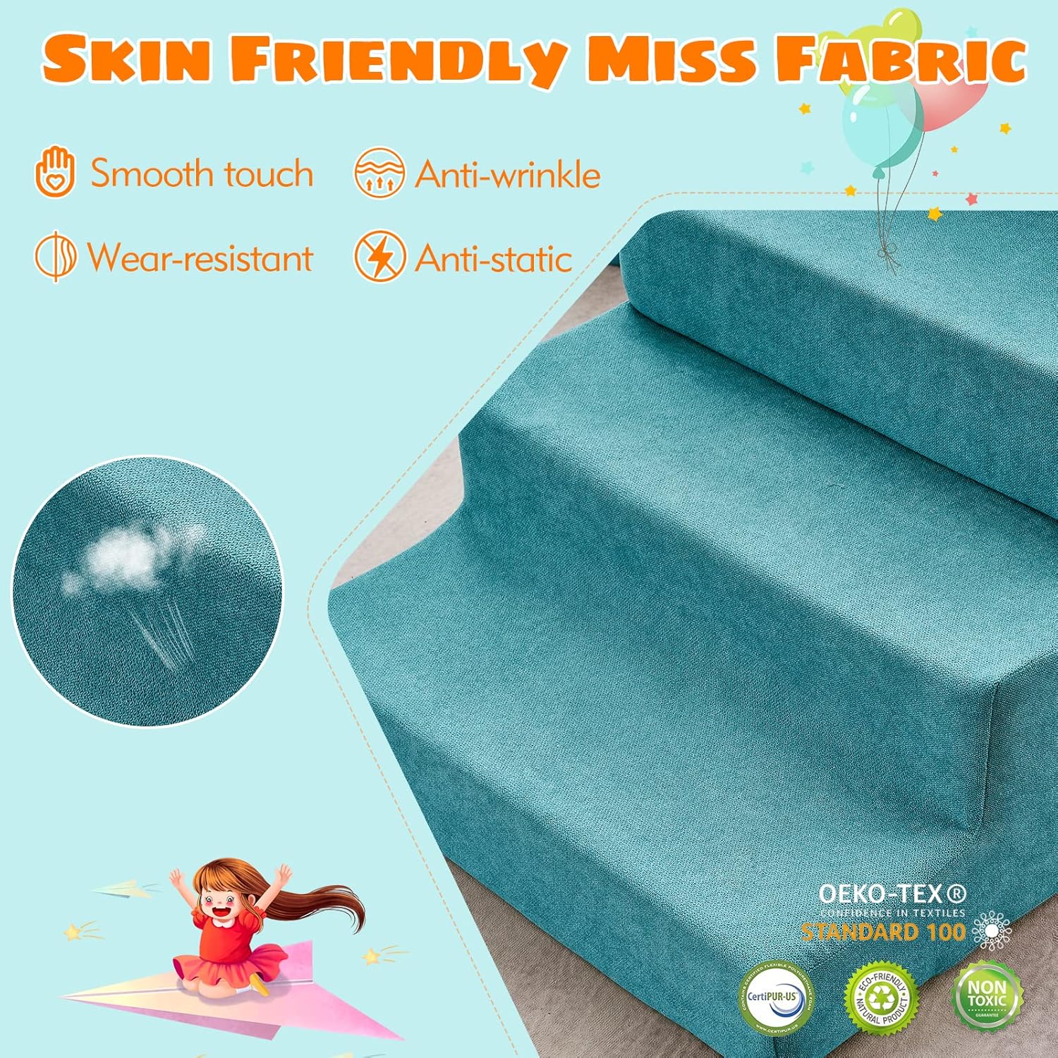 Safe Soft Foam Climbing Blocks with Slide Stairs