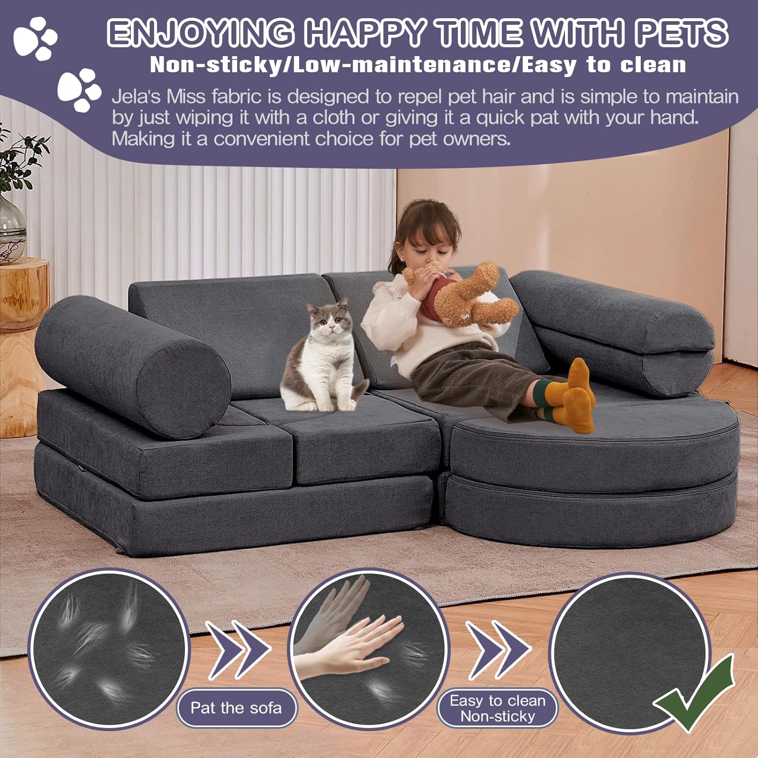 14Pcs Kids Sofa - Modular Foam Play Couch