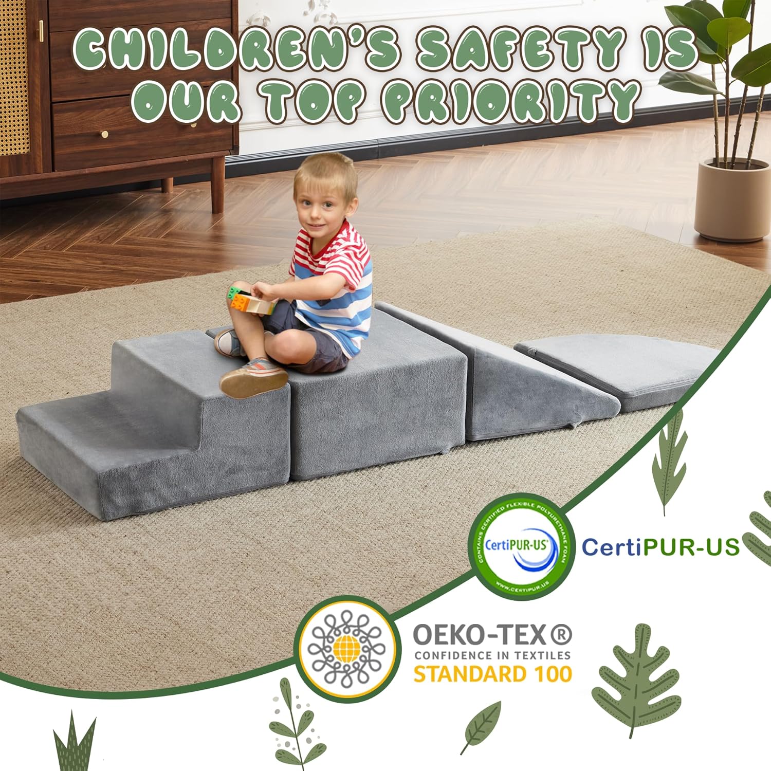 Soft Play Equipment Soft Velvet Foam Climbing Blocks
