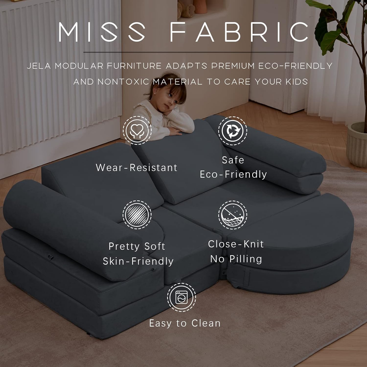 14Pcs Kids Sofa - Modular Foam Play Couch