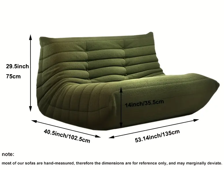 Caterpillar Curves Loveseat Compression Sofa