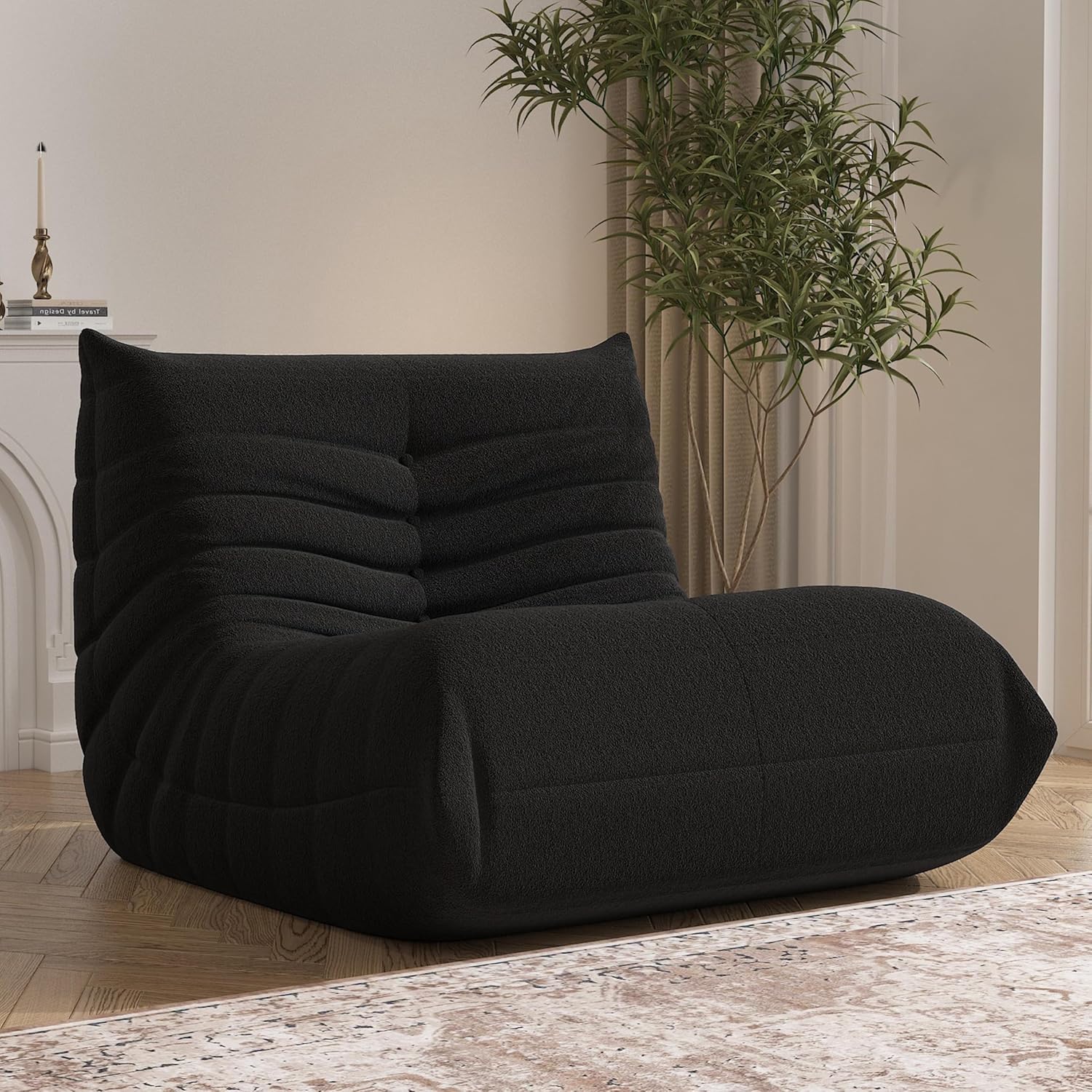 Caterpillar Single Lazy Sofa Bean Bag Chair With Custom Fabric and High Density Foam