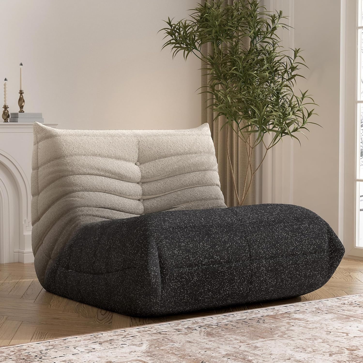 Caterpillar Single Lazy Sofa Bean Bag Chair With Custom Fabric and High Density Foam