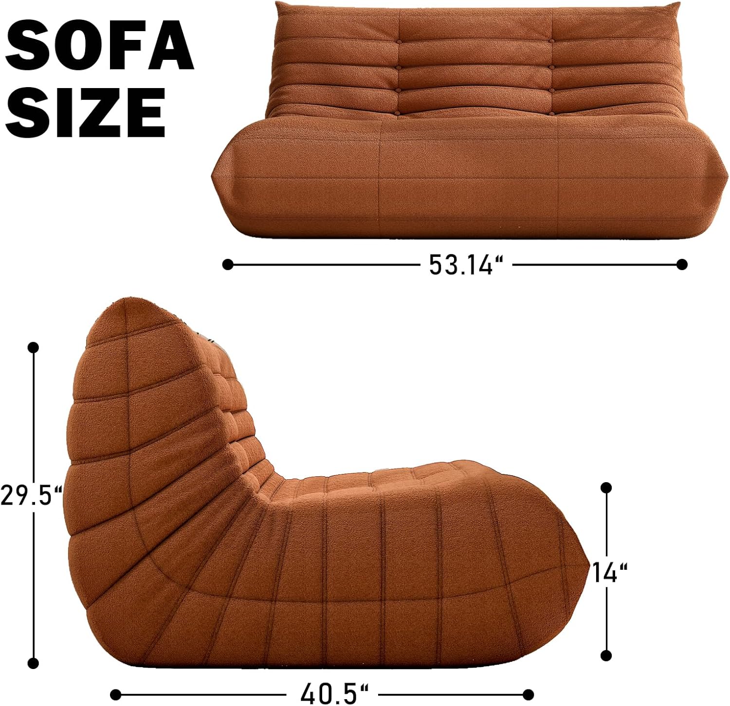 Caterpillar 2 Seaters Compressed Sofa - Custom Bean Bag Chairs