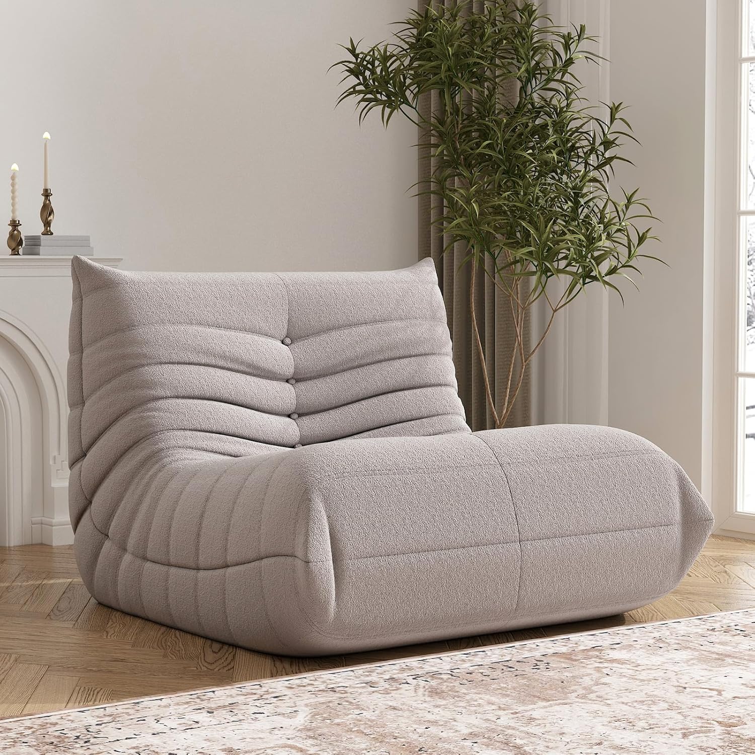 Caterpillar Single Lazy Sofa Bean Bag Chair With Custom Fabric and High Density Foam
