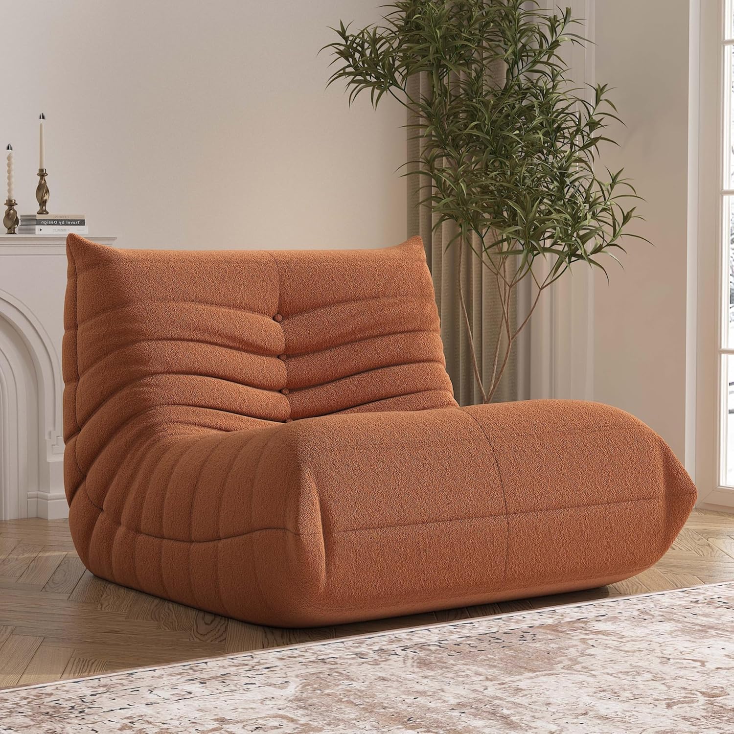 Caterpillar Single Lazy Sofa Bean Bag Chair With Custom Fabric and High Density Foam