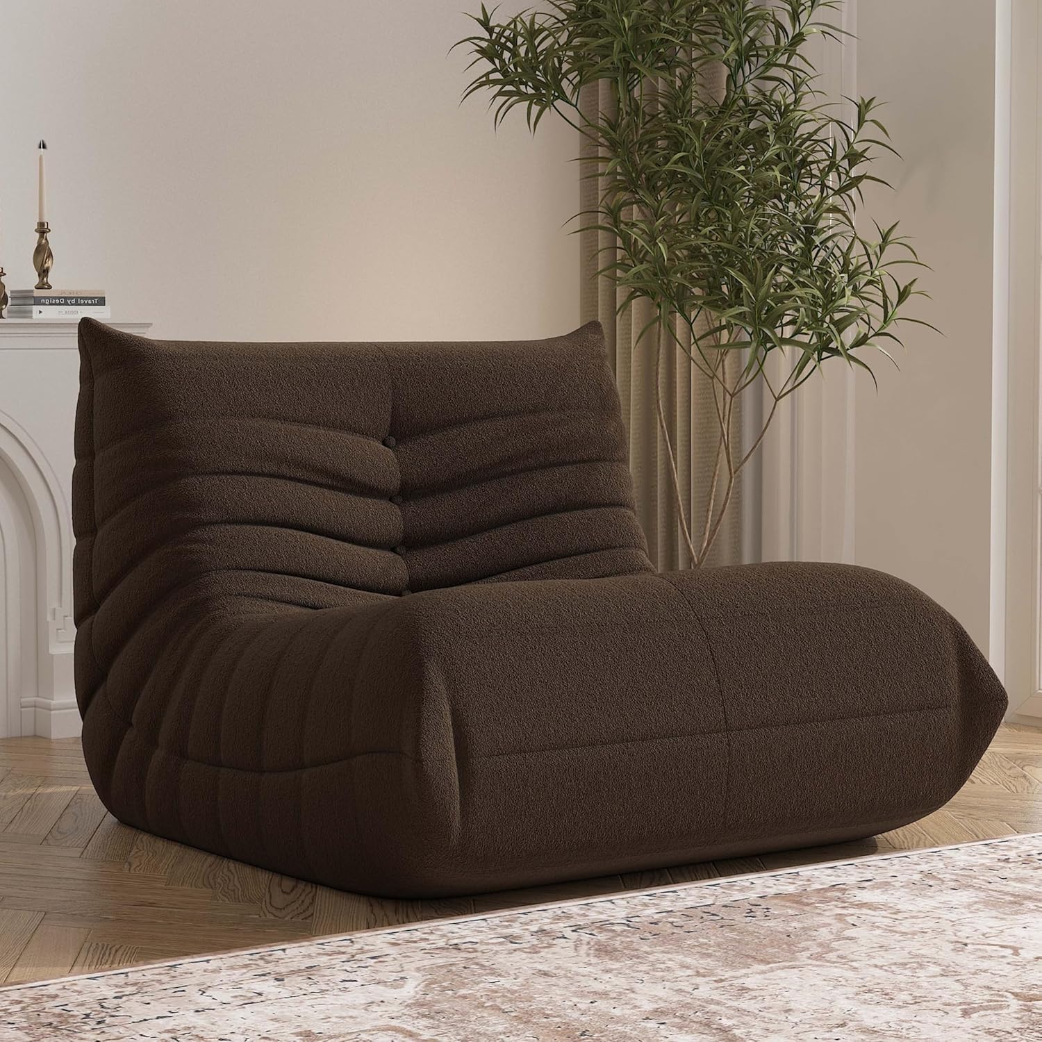 Caterpillar Single Lazy Sofa Bean Bag Chair With Custom Fabric and High Density Foam