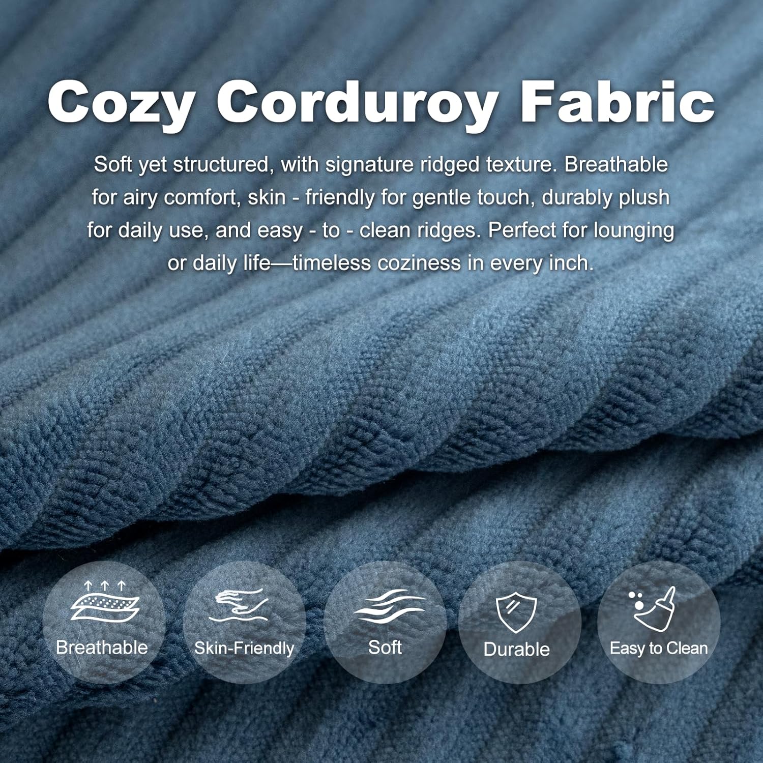 High Density Foam Chaise Lounge with Ottoman & Detachable Neck Pillow