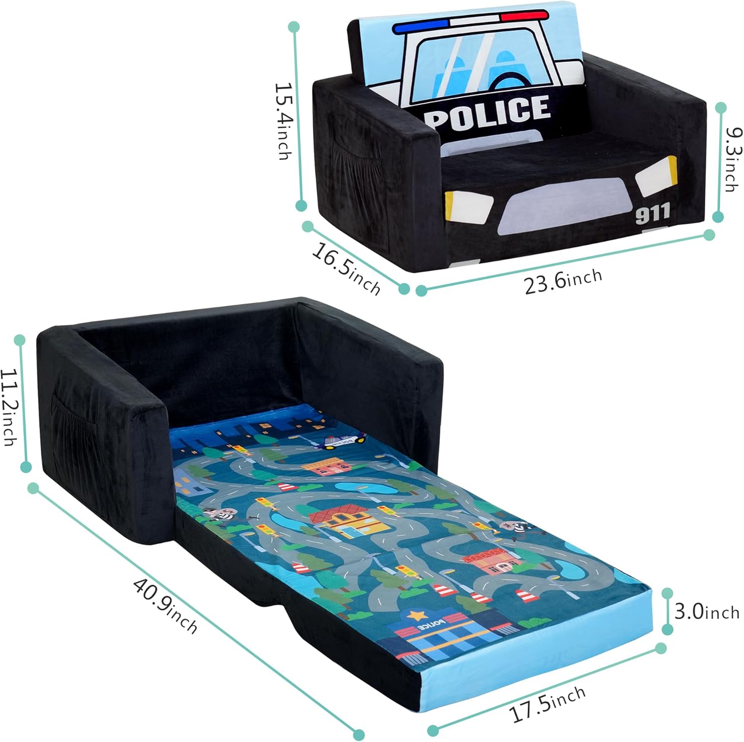High-Density Sponge Flip-out Children Sofa Bed