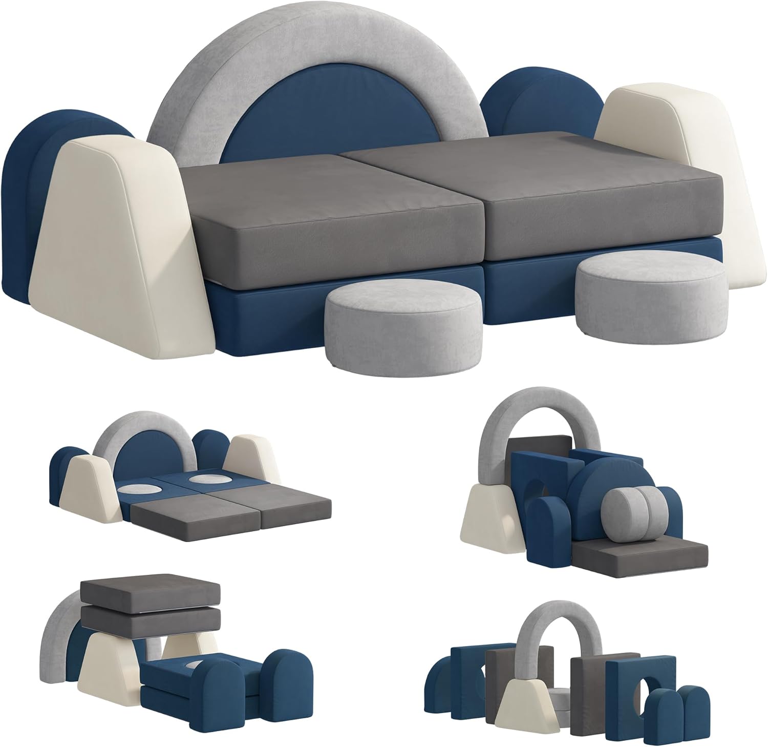 12 PCS Modular Kids Foam Play Block Couch