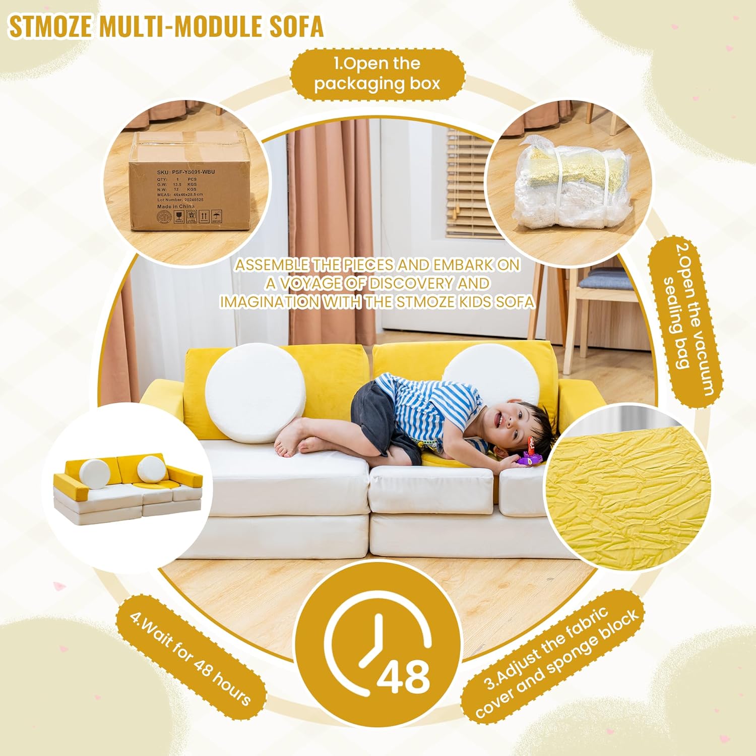 13pcs Toddler Compressible Foam Sofa Blocks