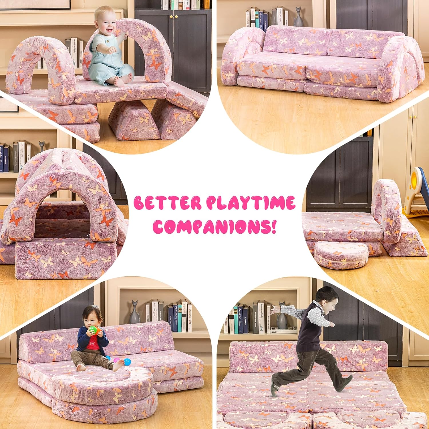 10-piece Modular Play Couch with Glow-in-the-dark Covers