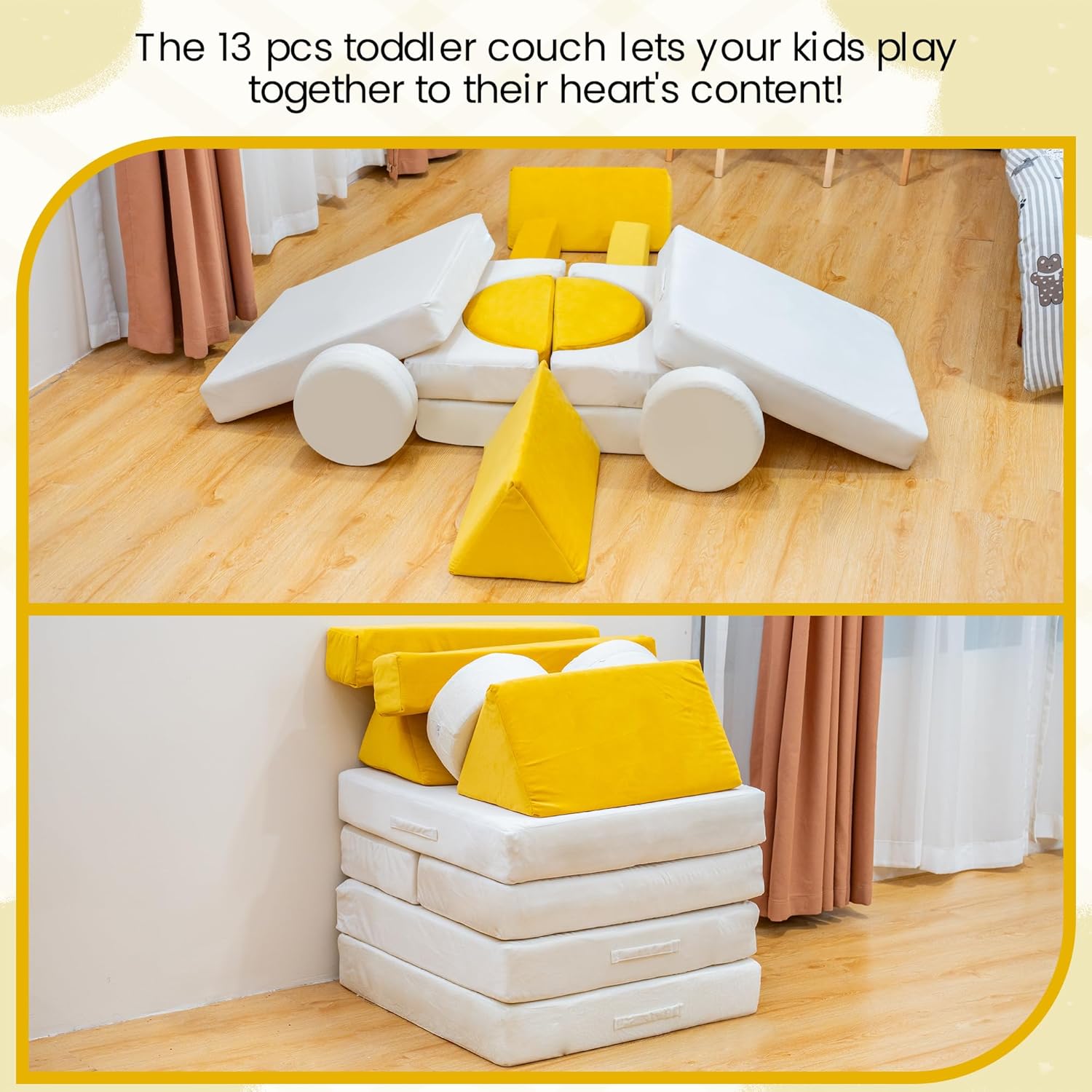 13pcs Toddler Compressible Foam Sofa Blocks