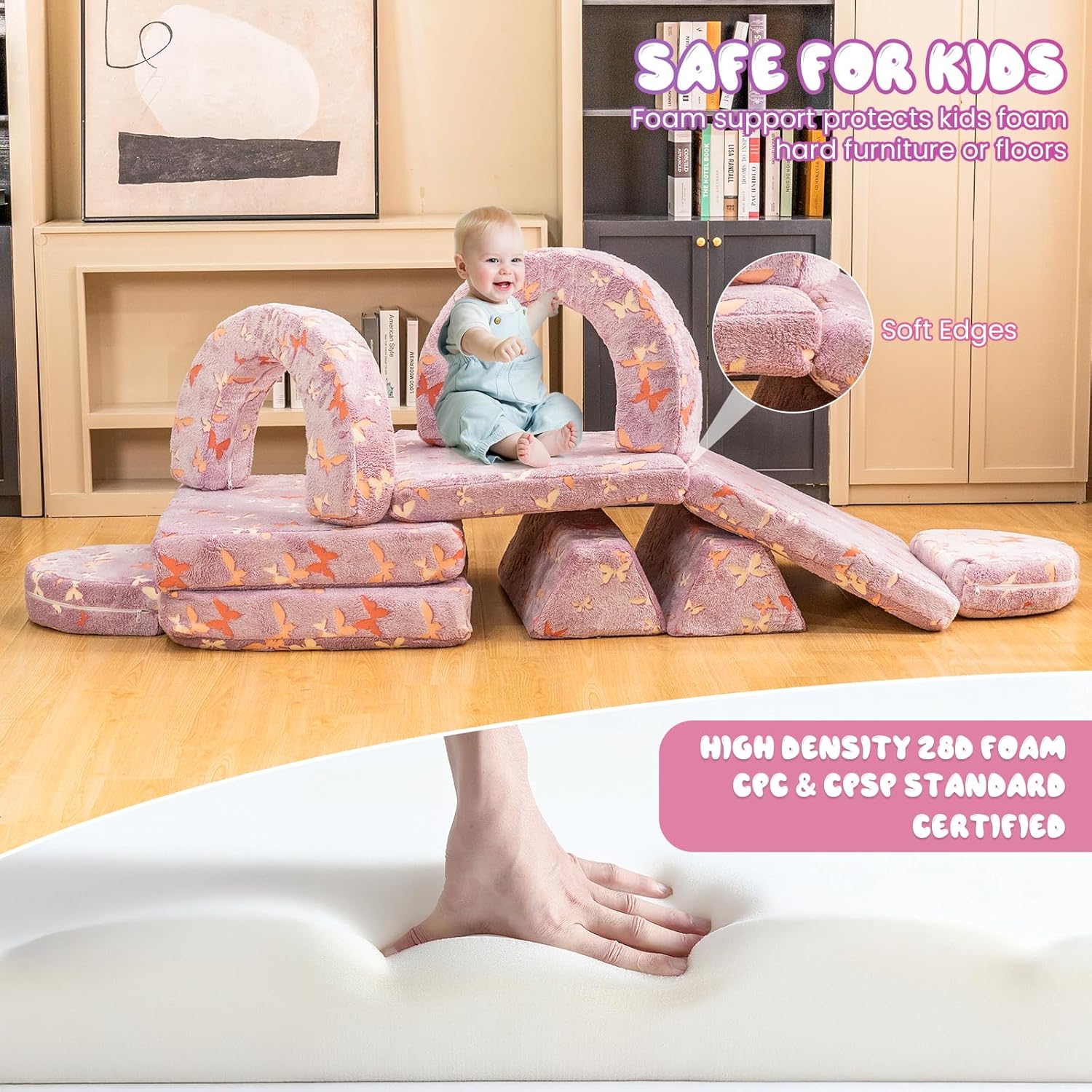 10-piece Modular Play Couch with Glow-in-the-dark Covers