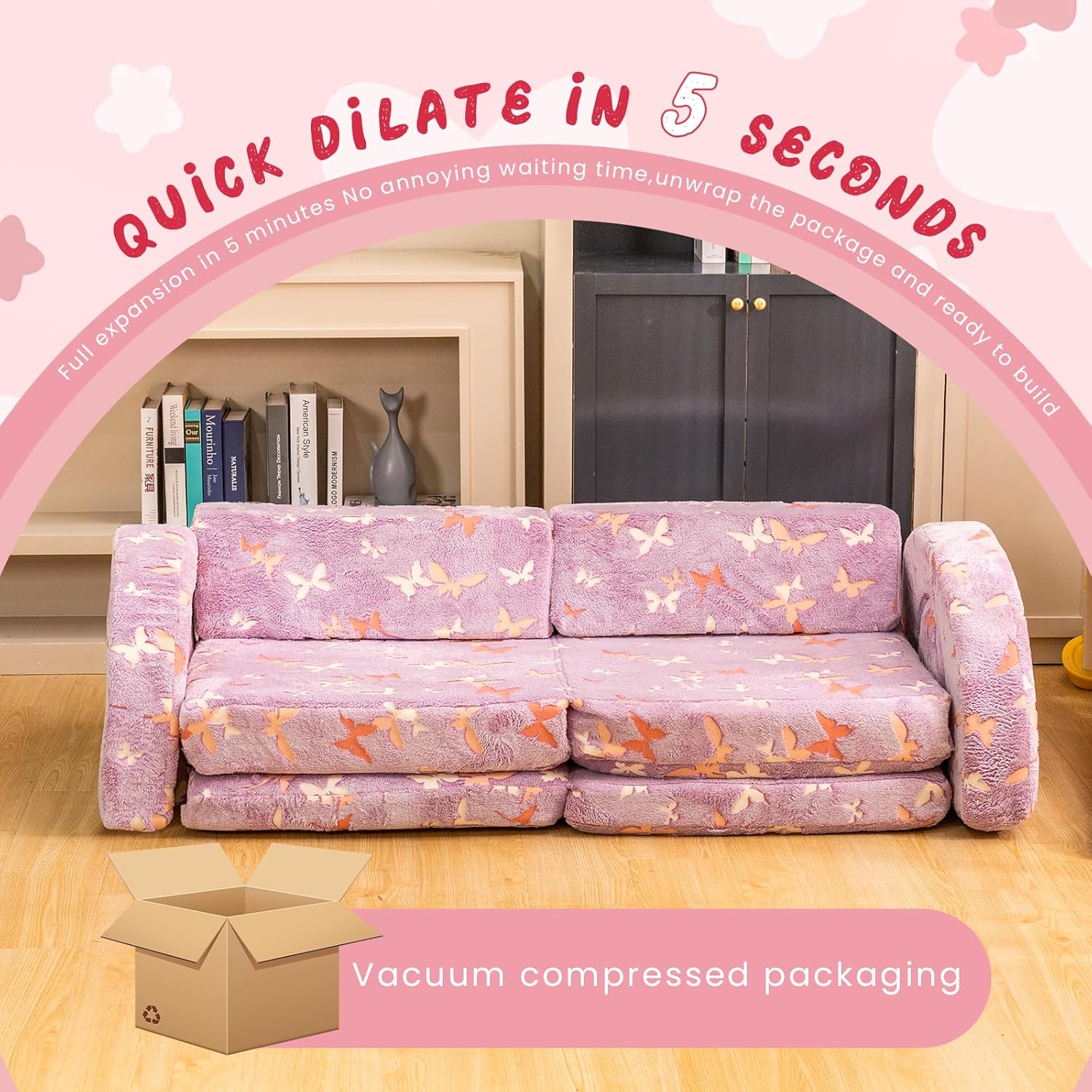 10-piece Modular Play Couch with Glow-in-the-dark Covers