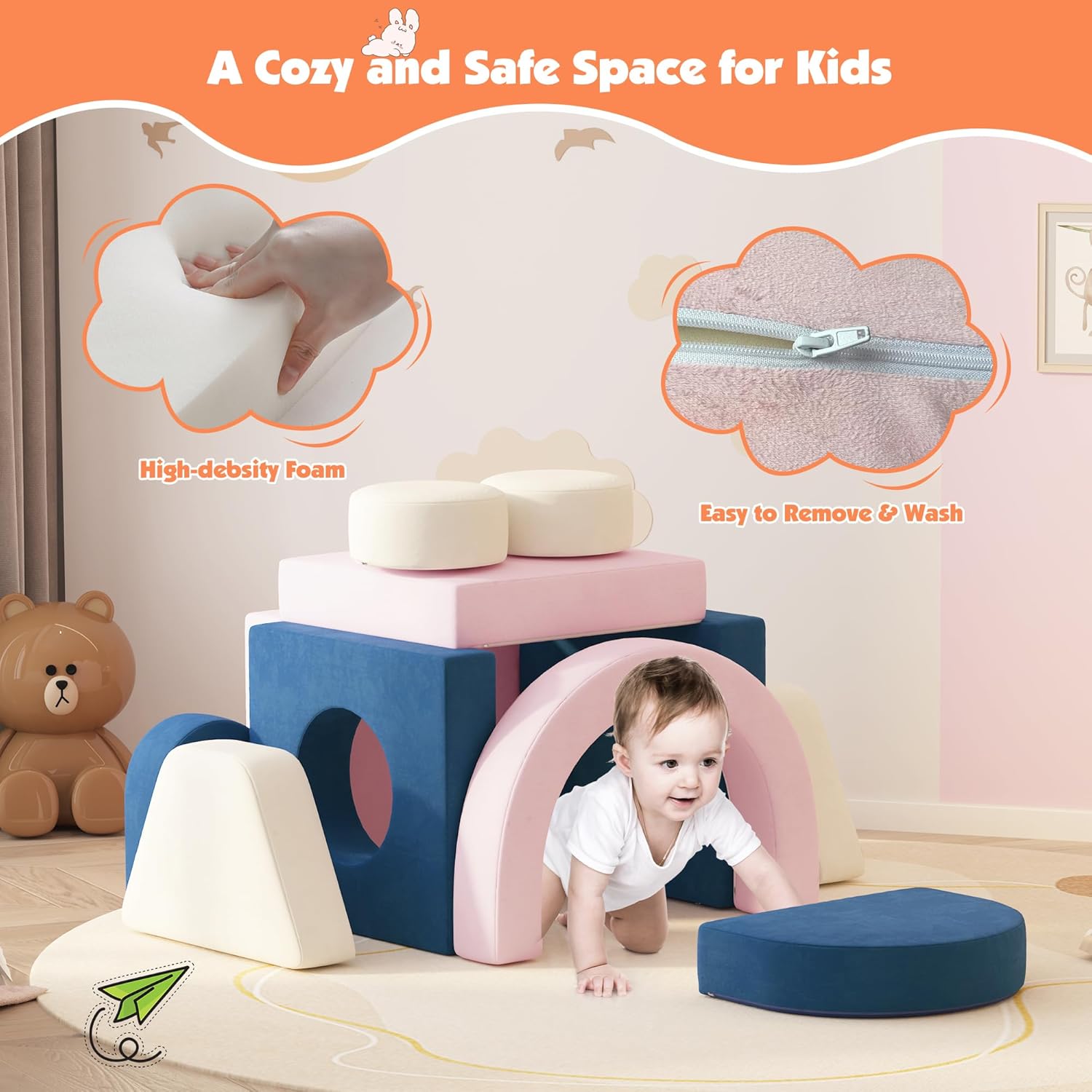 12 PCS Modular Kids Foam Play Block Couch