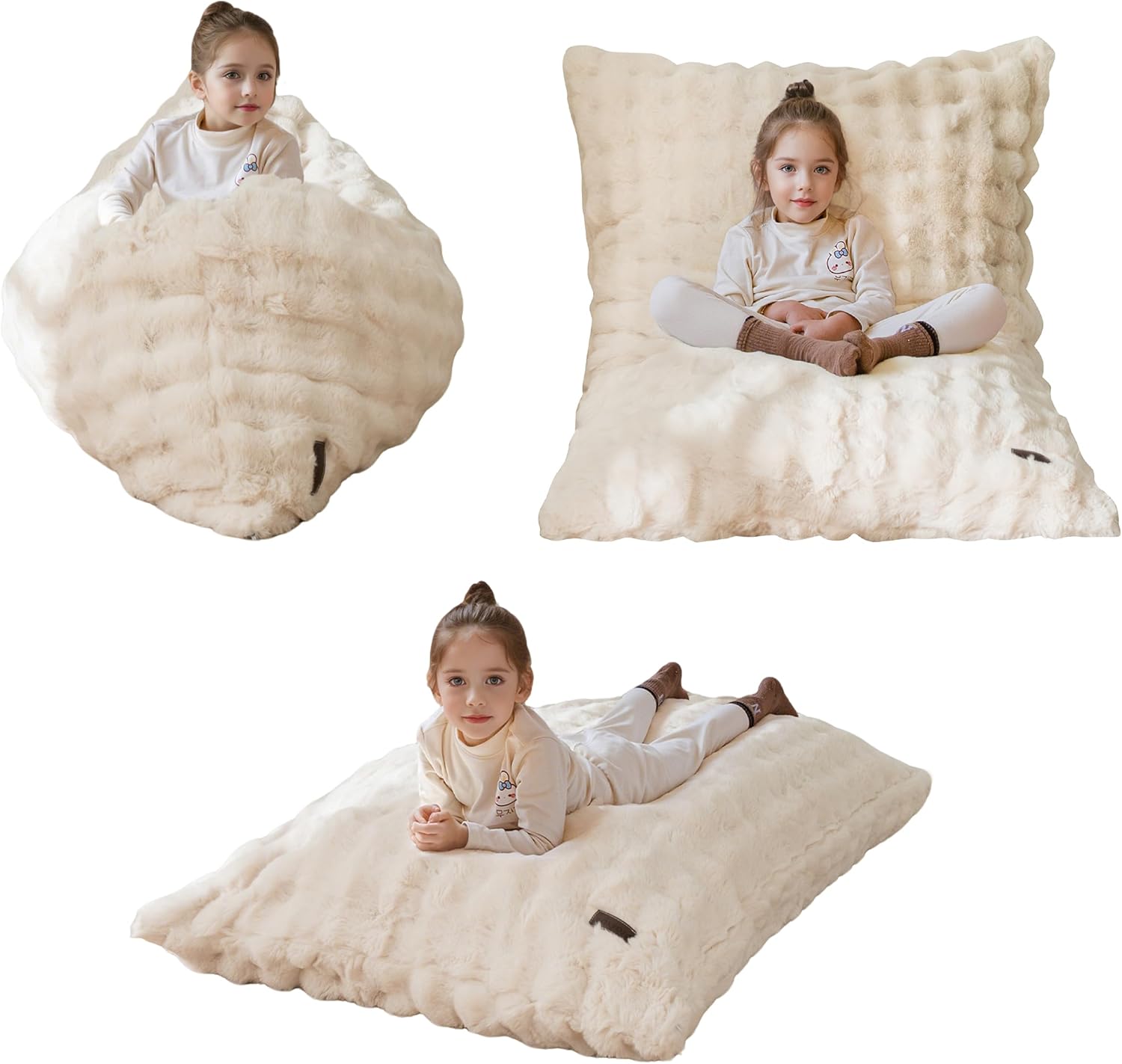 3-in-1 Kids Convertible Bean Bag Chair, Sofa Bed & Floor Cushion