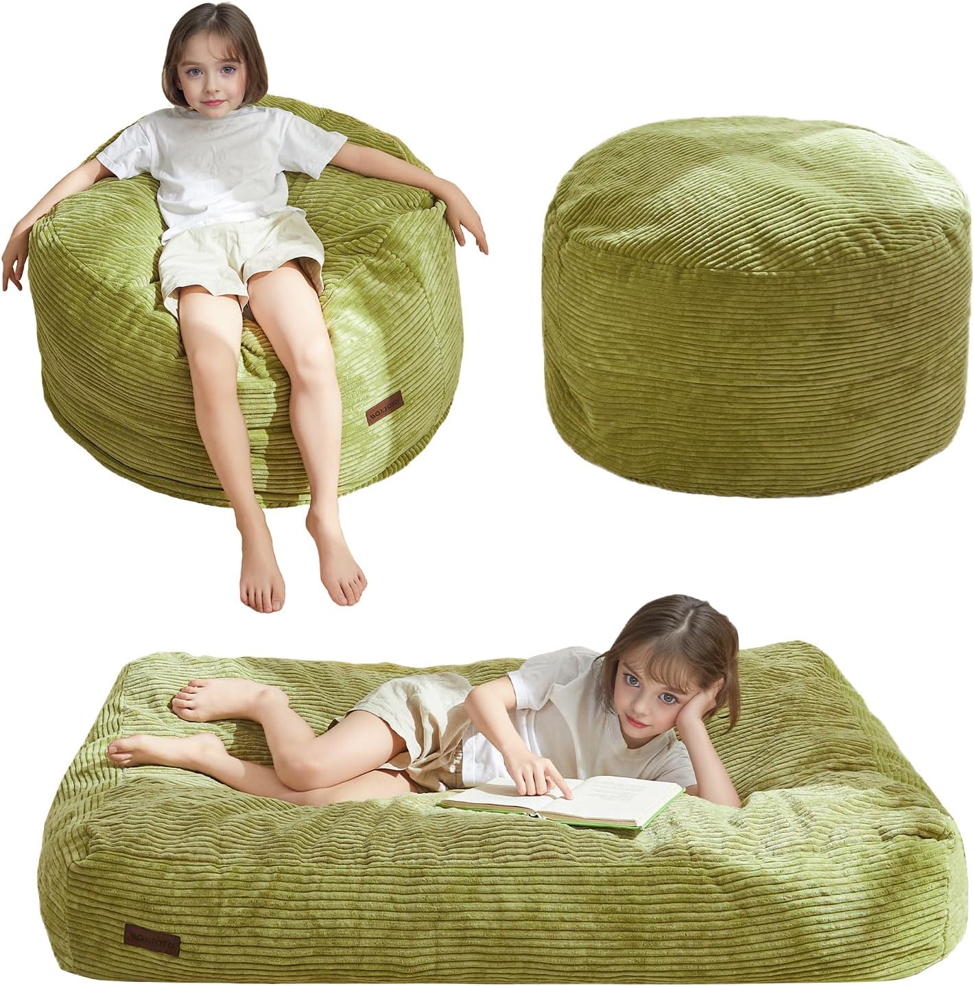 3 in 1 Kids Bean Bag Chair, Floor Sofa Bed and Mattress Lounger