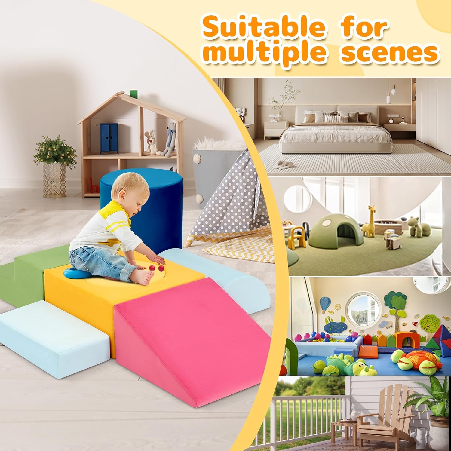 7pcs Colourful Toddler Foam Climber Blocks