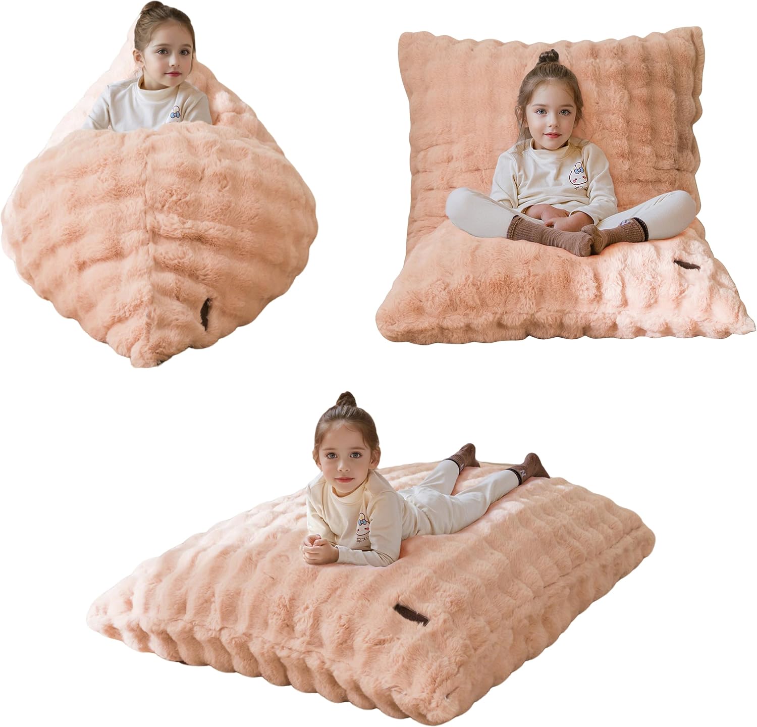 3-in-1 Kids Convertible Bean Bag Chair, Sofa Bed & Floor Cushion