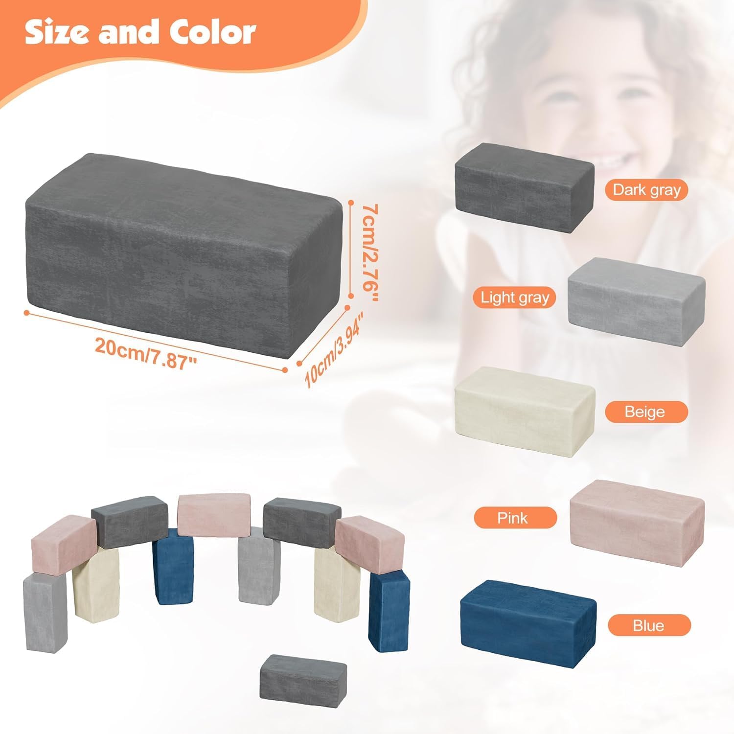 12PCS Modular Toddler Building Fortplay Set