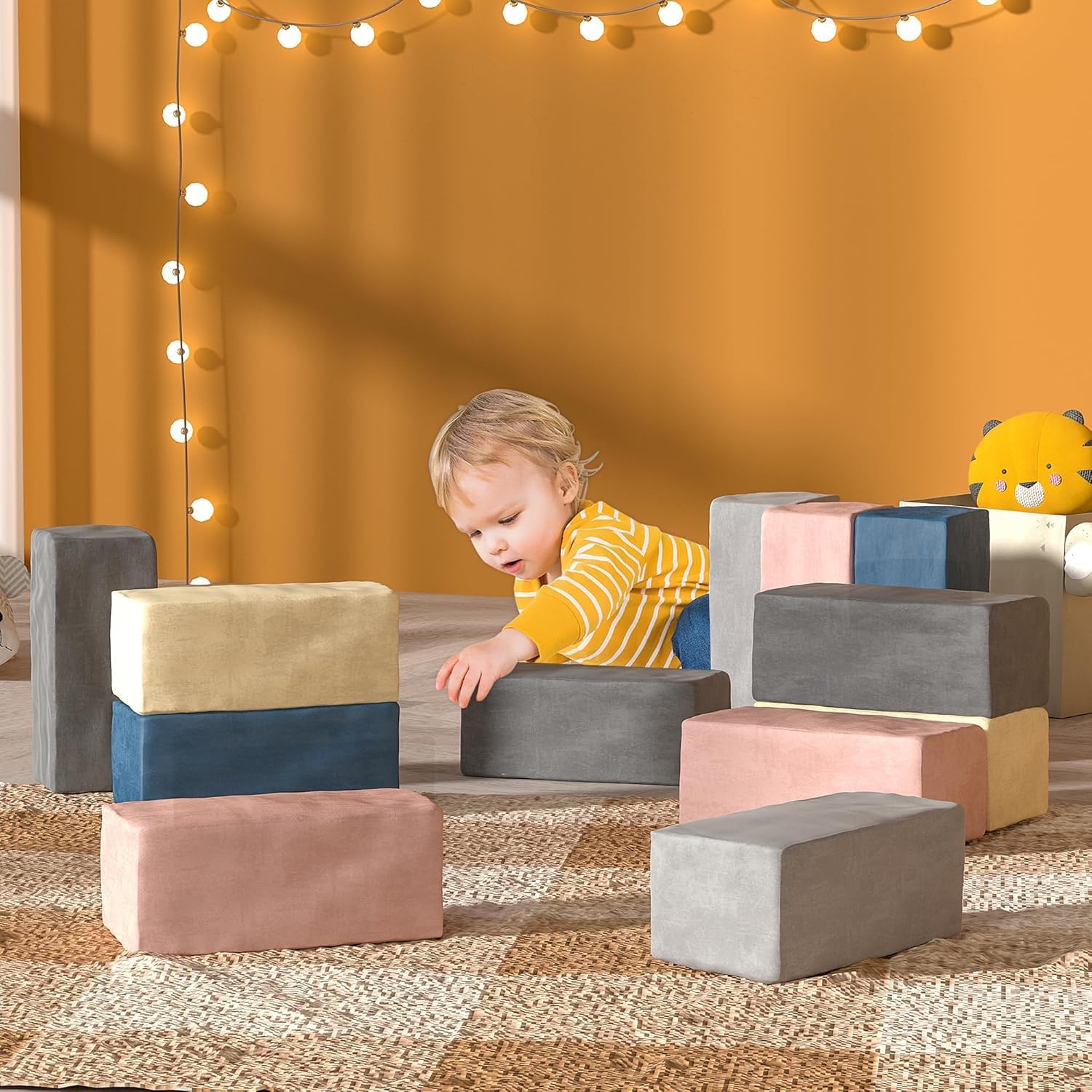 12PCS Modular Toddler Building Fortplay Set