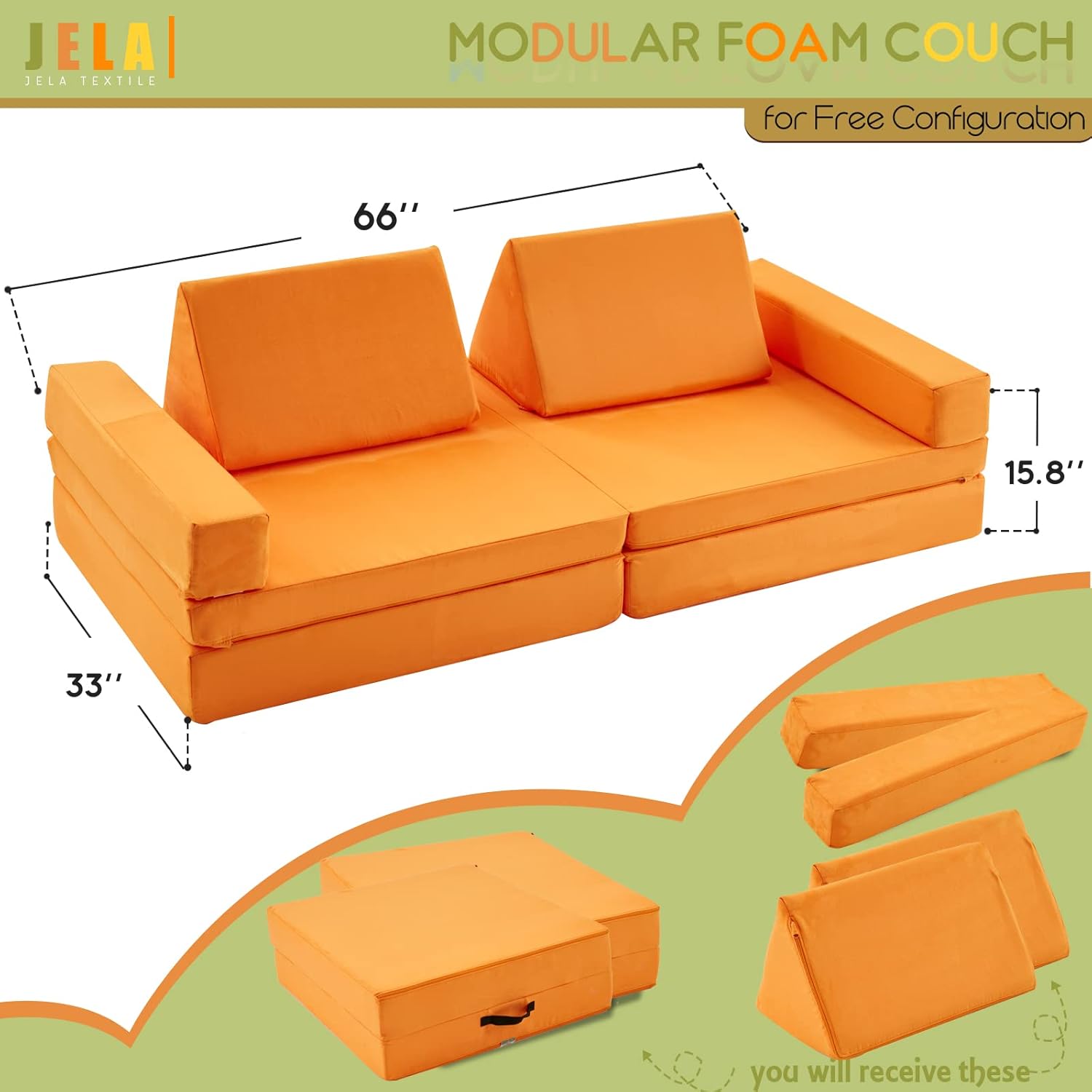 8pcs Toddlers Modular Play Sofa Set